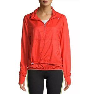 Avia Jacket Orange Pullover Hooded 1/4 Zip Windbreaker Long Sleeve